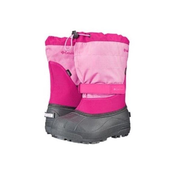 COLUMBIA Youth Girls Pink Powderbug Plus II Winter Snow Boot Waterproof Size 6 - Picture 1 of 11